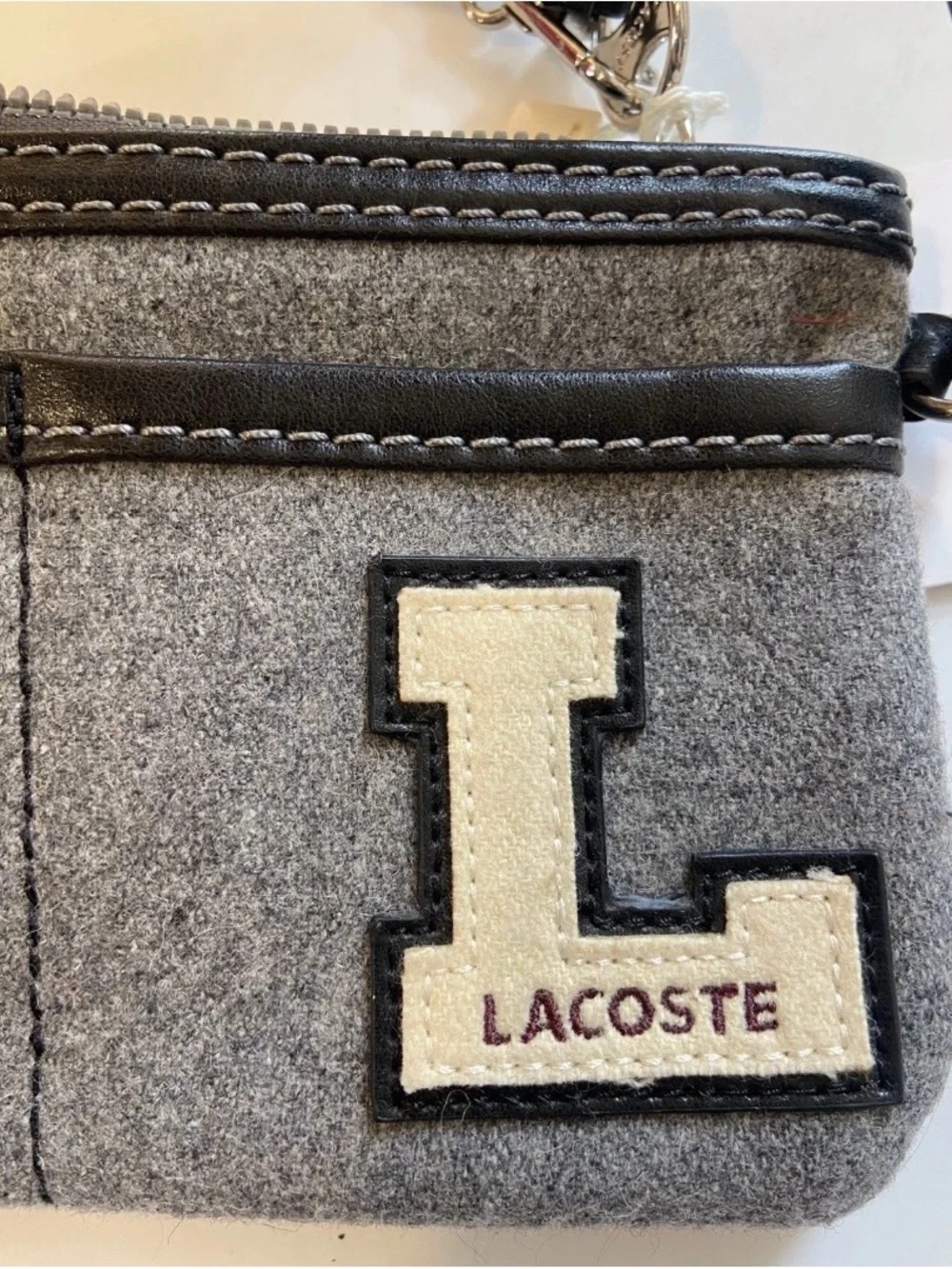 Vintage Lacoste Letterman “L” Wristlet Clutch 5x7 Zip NWT Y2K Deadstock Preppy